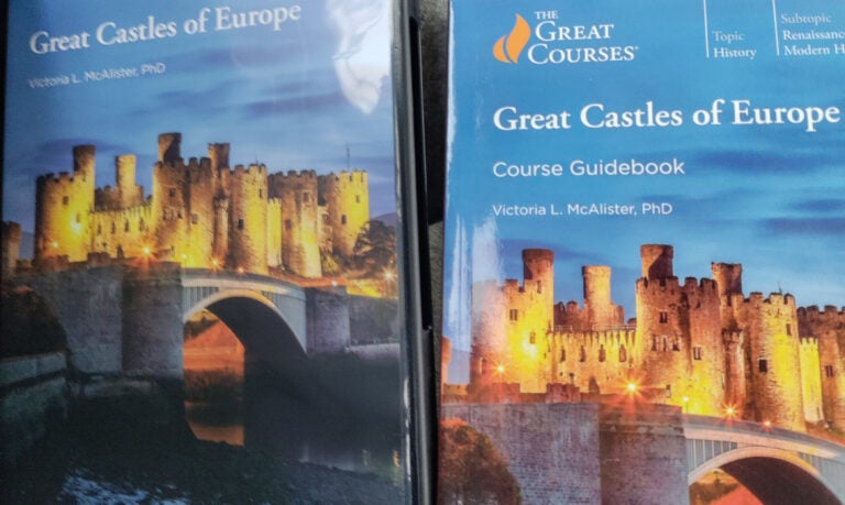 The Great Castles of Europe DVD cover features a lit castle with a bridge in the foreground.