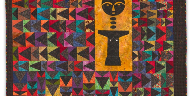 A colorful quilt from the exhibit at the Smithsonian exhibit